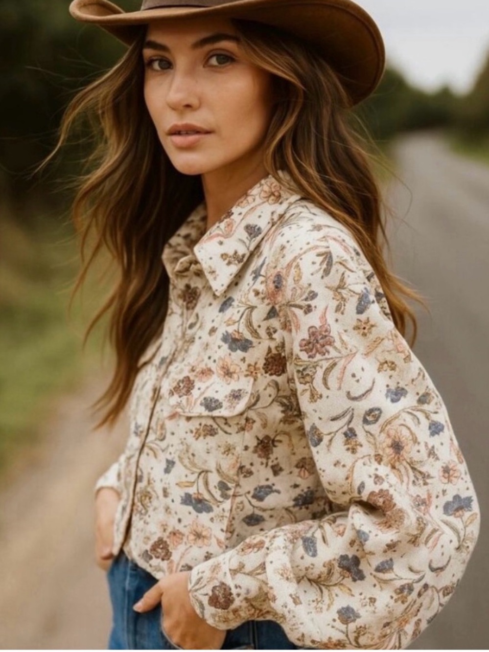 Anthropologie x Solitaire Floral Eyelet Cotton Snap Button Trucker Jacket Sz Sm